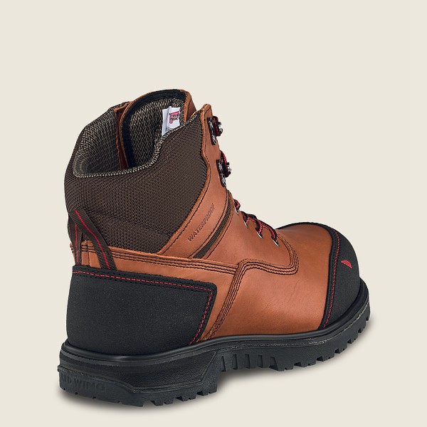 Mens Red Wing Brnr Xp - 6-inch Waterproof Toe - Safety Boots Brown/Black - RUN539207